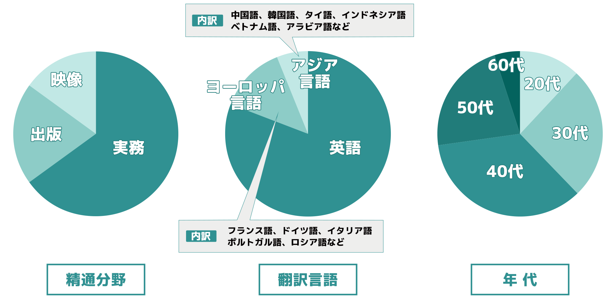 精通分野　翻訳言語　年代