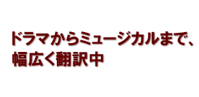 ドラマからミュージカルまで、幅広く翻訳中