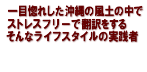 一目惚れした沖縄の風土の中で　ストレスフリーで翻訳をする　そんなライフスタイルの実践者