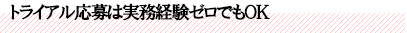 トライアル応募は実務経験ゼロでもOK