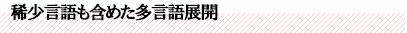 稀少言語も含めた多言語展開